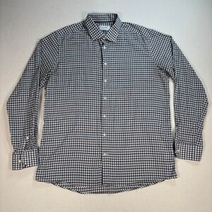Eton Shirt Mens 2XL / 46-18 Multicolor Gingham Plaid‎ Contemporary Cotton Button